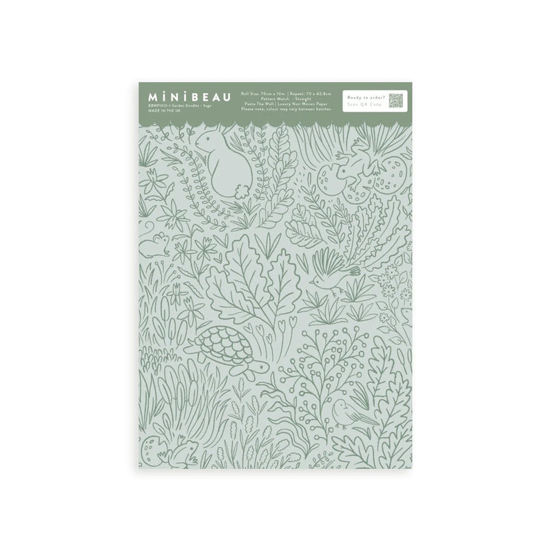 Wallpaper Minibeau - Garden Doodles Sage