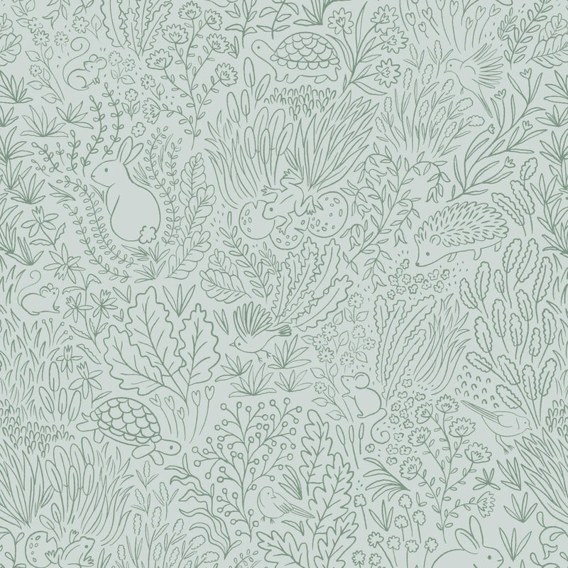 Tapetenmuster Minibeau – Garden Doodles Sage