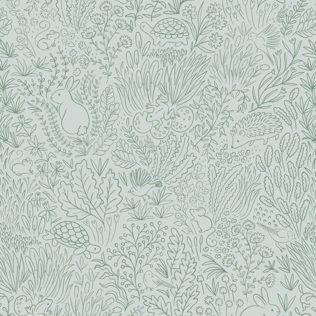 Wallpaper Minibeau - Garden Doodles Sage