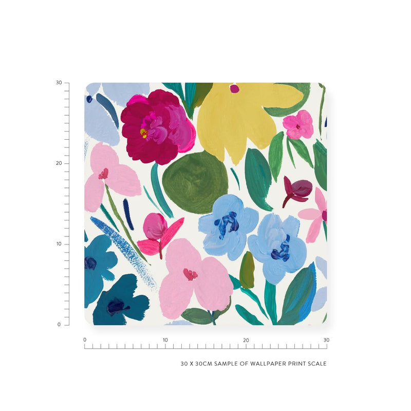 Wallpaper Minibeau - Painty Floral Bloom Bold