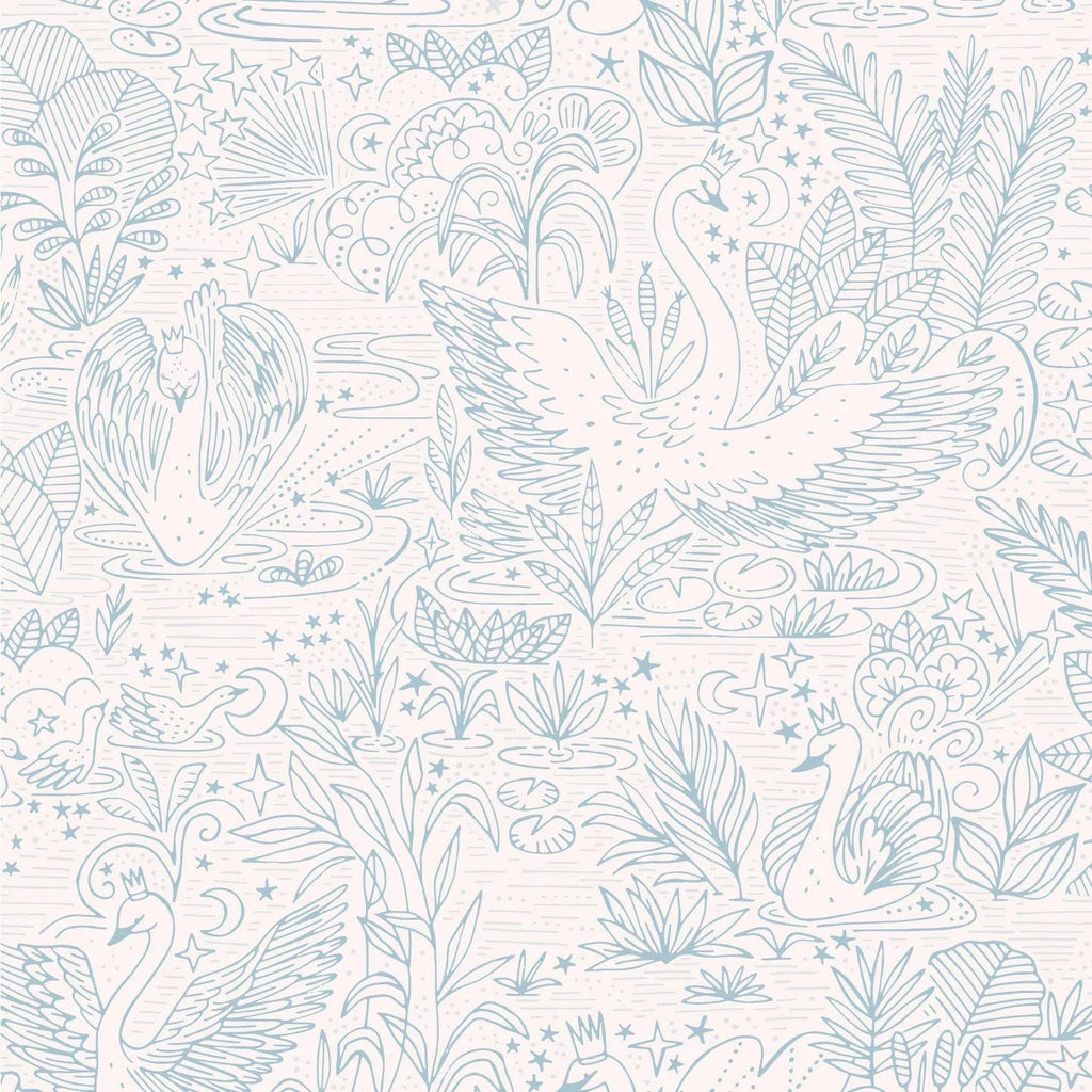 Wallpaper Minibeau - Swan Lake Blue