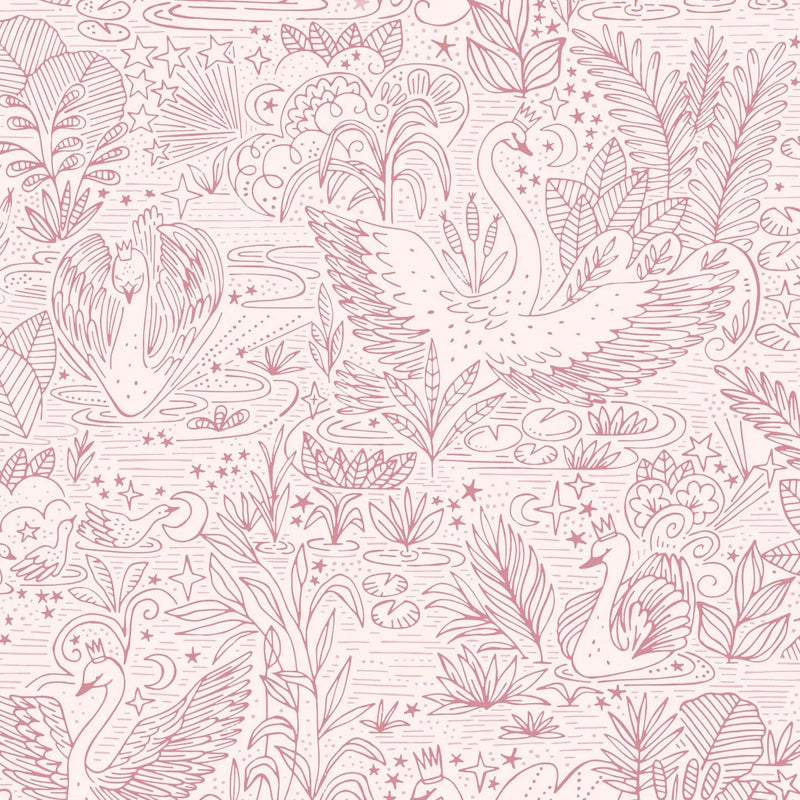 Wallpaper Minibeau - Swan Lake Pink