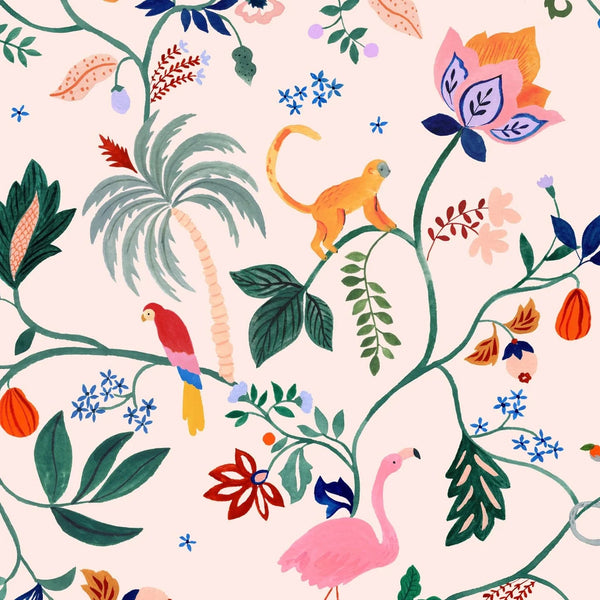 Wallpaper sample Minibeau - Utopia Menagerie - Peach