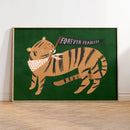 Minibeau - Impresión artística del tigre Forever Fearless - Verde - 30x40 cm