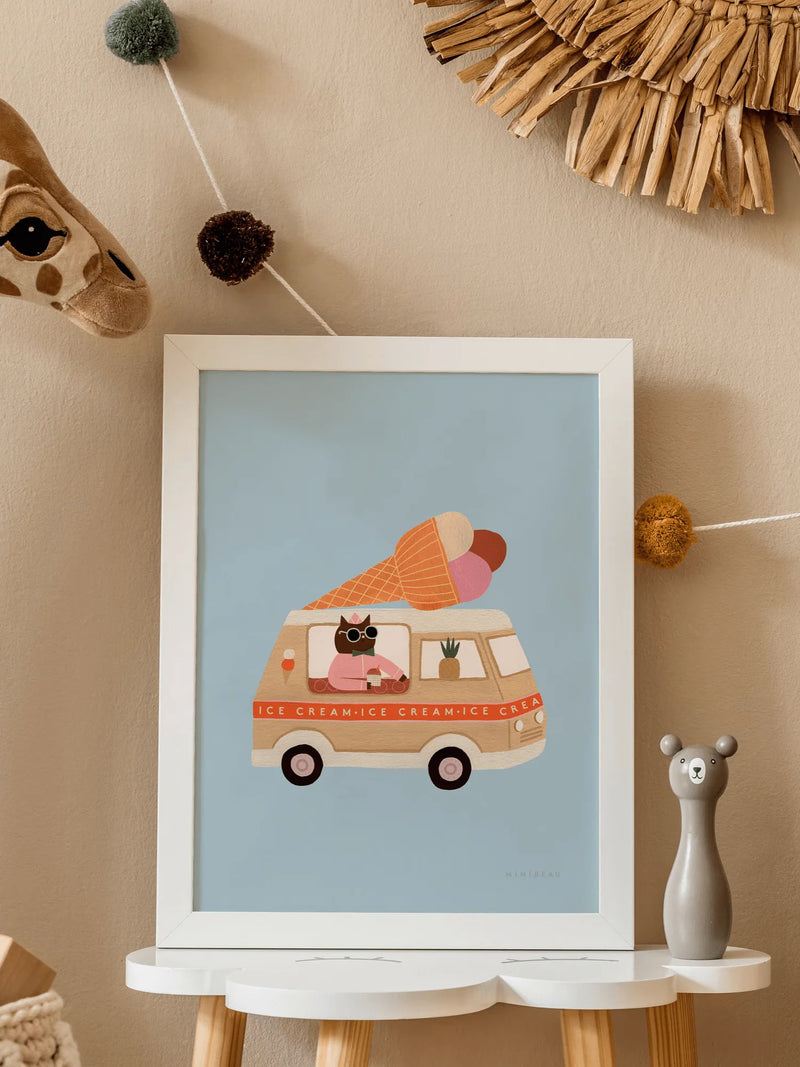 Minibeau - Art print - Ice Cream Van - A4