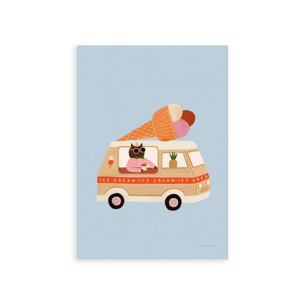 Minibeau - Art print - Ice Cream Van - A4