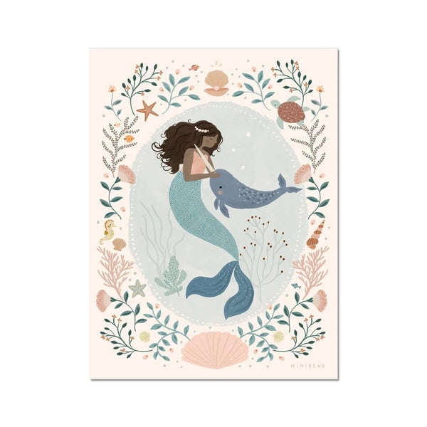 Minibeau - Art print - Pearl & The Narwhal - A4