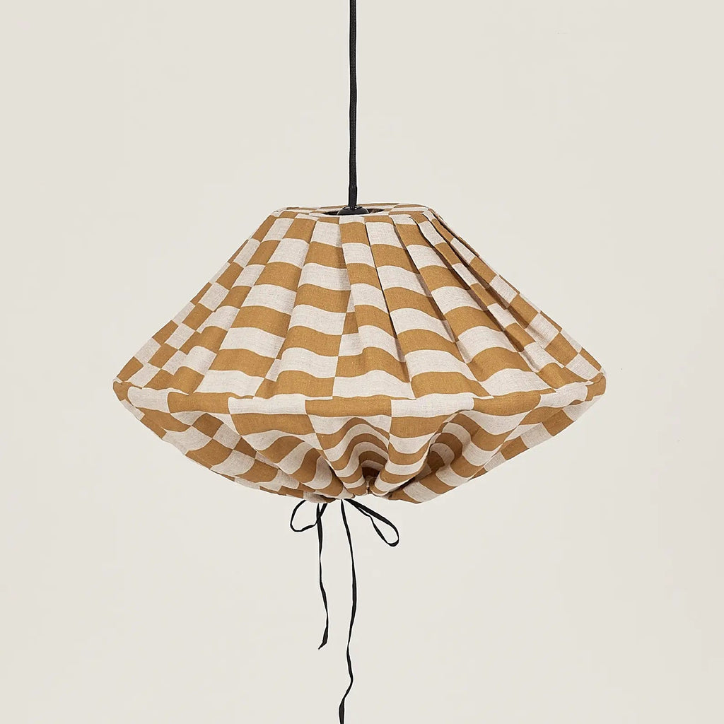 Nobodinoz Yumi Lampenschirm 50 cm Senffliesen – Lampenschirm aus Leinen