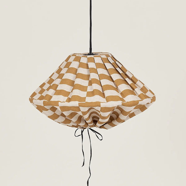 Nobodinoz Yumi Lampenschirm 50 cm Senffliesen – Lampenschirm aus Leinen