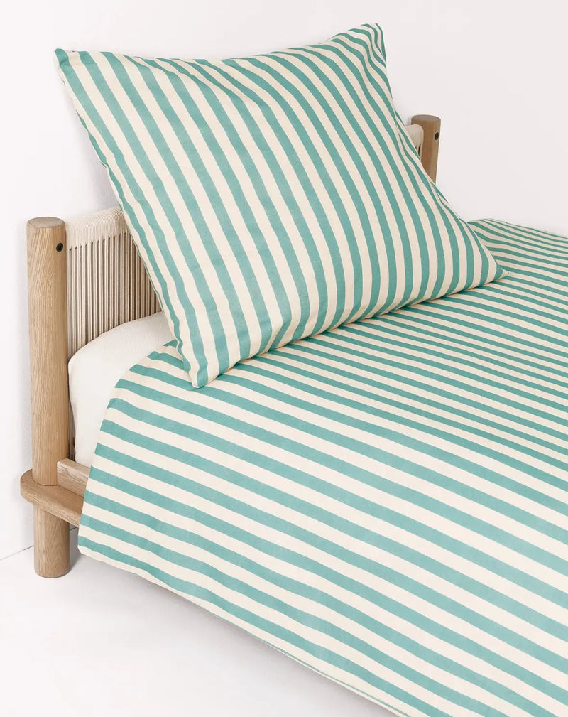 BIbelotte Duvet Cover Terrazzo - Druck beige mit Grün/Gelb