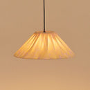 Nobodinoz Ava Lampenschirm Gelbe Blumen Ø50 – Hängelampe aus plissierter Baumwolle