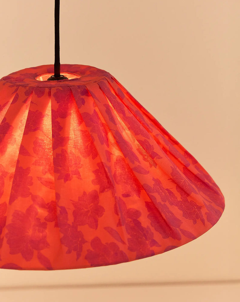 Nobodinoz Ava Lampenschirm Red Peonies Ø50 – Hängelampe aus plissierter Baumwolle (Kopie)
