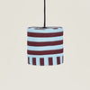 Nobodinoz Linda Lampenschirm Burgundy Blue Stripes Ø20 – kleine Hängelampe aus Baumwolle
