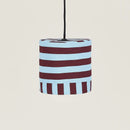 Nobodinoz Linda Lampenschirm Burgundy Blue Stripes Ø20 – kleine Hängelampe aus Baumwolle