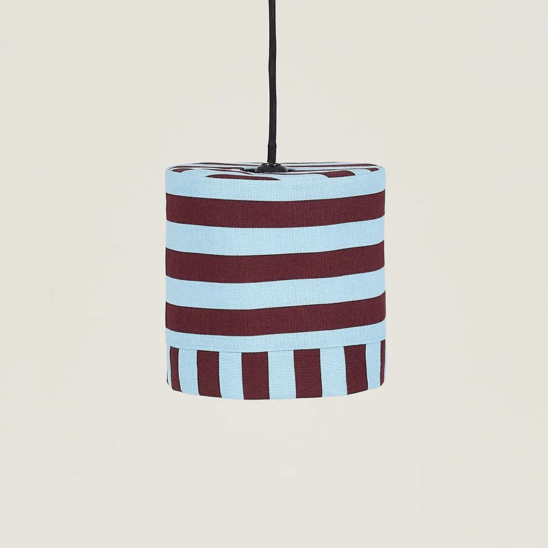 Nobodinoz Linda Lampenschirm Burgundy Blue Stripes Ø20 – kleine Hängelampe aus Baumwolle