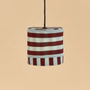 Nobodinoz Linda Lampenschirm Burgundy Blue Stripes Ø20 – kleine Hängelampe aus Baumwolle