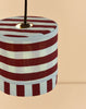 Nobodinoz Linda Lampenschirm Burgundy Blue Stripes Ø20 – kleine Hängelampe aus Baumwolle