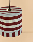 Nobodinoz Linda Lampenschirm Burgundy Blue Stripes Ø20 – kleine Hängelampe aus Baumwolle