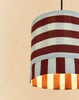 Nobodinoz Linda Lampenschirm Burgundy Blue Stripes Ø20 – kleine Hängelampe aus Baumwolle