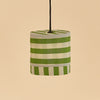Nobodinoz Linda Lampenschirm Green Blue Stripes Ø20 – kleine Hängelampe aus Baumwolle