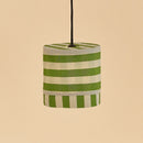 Nobodinoz Linda Lampenschirm Green Blue Stripes Ø20 – kleine Hängelampe aus Baumwolle