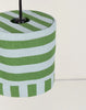 Nobodinoz Linda Lampenschirm Green Blue Stripes Ø20 – kleine Hängelampe aus Baumwolle