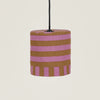 Nobodinoz Linda Lampenschirm Pink Curry Stripes Ø20 – kleine Hängelampe aus Baumwolle