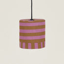 Nobodinoz Linda Lampenschirm Pink Curry Stripes Ø20 – kleine Hängelampe aus Baumwolle