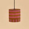 Nobodinoz Linda Lampenschirm Pink Curry Stripes Ø20 – kleine Hängelampe aus Baumwolle