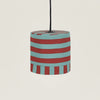 Nobodinoz Linda Lampenschirm Red Teal Green Stripes Ø20 – kleine Hängelampe aus Baumwolle