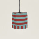 Nobodinoz Linda Lampenschirm Red Teal Green Stripes Ø20 – kleine Hängelampe aus Baumwolle