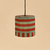 Nobodinoz Linda Lampenschirm Red Teal Green Stripes Ø20 – kleine Hängelampe aus Baumwolle