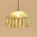 Nobodinoz Nicole Lampenschirm Green Diagonal Stripes Ø50 – Hängelampe aus Baumwolle