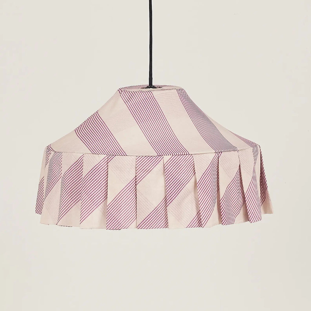Nobodinoz Nicole Lampenschirm Lilac Diagonal Stripes Ø50 – Hängelampe aus Baumwolle