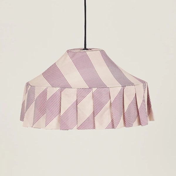 Nobodinoz Nicole Lampenschirm Lilac Diagonal Stripes Ø50 – Hängelampe aus Baumwolle