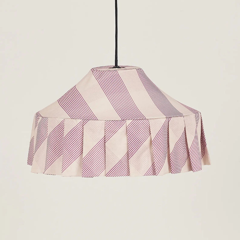 Nobodinoz Nicole Lampenschirm Lilac Diagonal Stripes Ø50 – Hängelampe aus Baumwolle