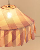 Nobodinoz Nicole Lampenschirm Lilac Diagonal Stripes Ø50 – Hängelampe aus Baumwolle