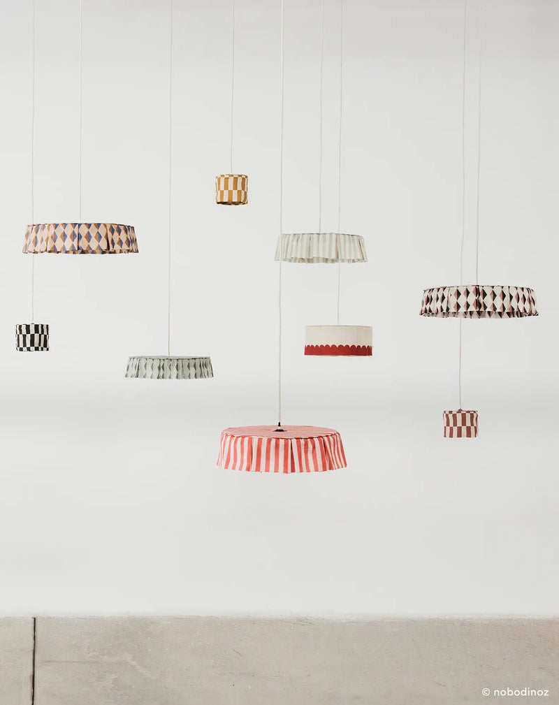 Nobodinoz - Vibes-Kollektion - Lampenschirm Grünblau Harlekin Durchm. 50cm