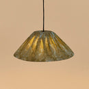 Nobodinoz Ava Lampenschirm Green Peonies Ø50 – Hängelampe aus plissierter Baumwolle