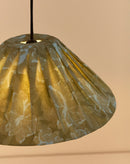 Nobodinoz Ava Lampenschirm Green Peonies Ø50 – Hängelampe aus plissierter Baumwolle