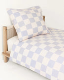 Nobodinoz Eenpersoons Dekbedovertrek Sheldon – Blue ink checks