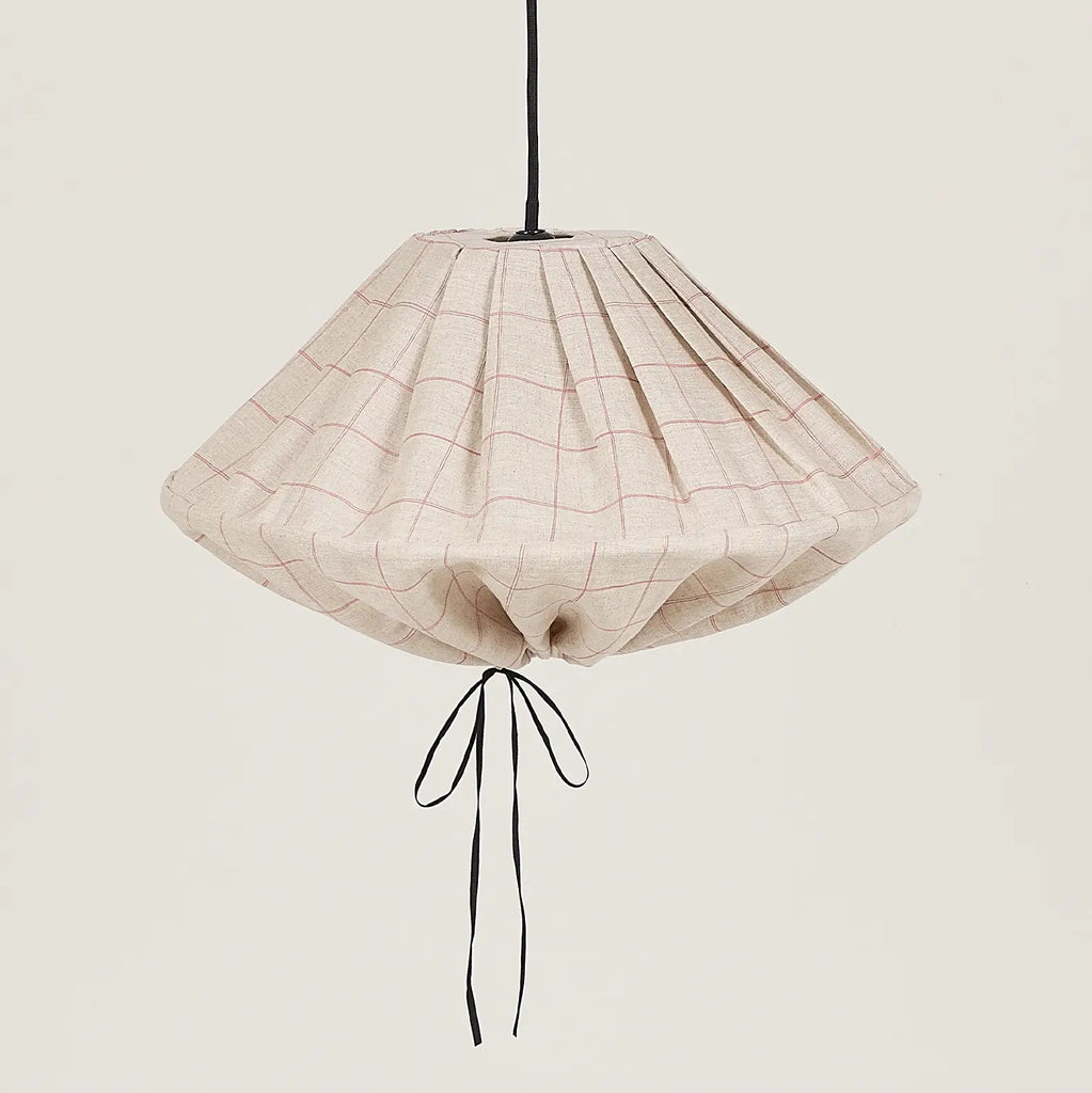 Nobodinoz Yumi Lampenschirm 50 cm Carmine Grid – Leinenlampe für Kinderzimmer