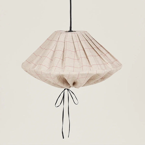 Nobodinoz Yumi Lampenschirm 50 cm Carmine Grid – Leinenlampe für Kinderzimmer