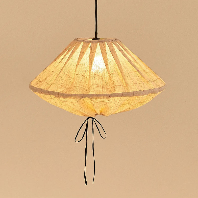 Nobodinoz Yumi Lampenschirm 50 cm Carmine Grid – Leinenlampe für Kinderzimmer