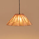 Nobodinoz Ava lampenkap Burnt Red Checks Ø50 – geplooide katoenen hanglamp