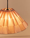 Nobodinoz Ava lampenkap Burnt Red Checks Ø50 – geplooide katoenen hanglamp