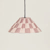 Nobodinoz Ava lampenkap Burnt Red Checks Ø50 – geplooide katoenen hanglamp