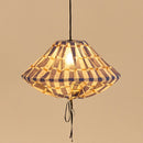 Nobodinoz Yumi Lampenschirm Ø50 cm – Blaues Senfmosaik – Hängelampe aus Leinen