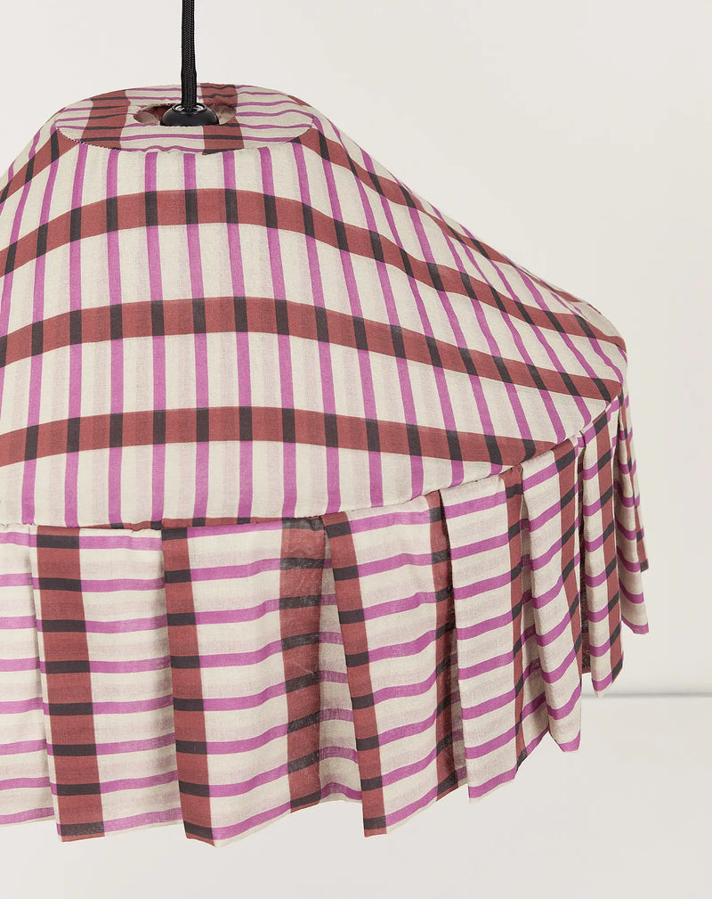 Nobodinoz Nicole Lampenschirm Braun Lila Mosaik Ø50 – Hängelampe aus Baumwolle