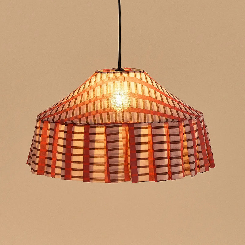 Nobodinoz Nicole Lampenschirm Rotbraun Mosaik Ø50 – Hängelampe aus Baumwolle